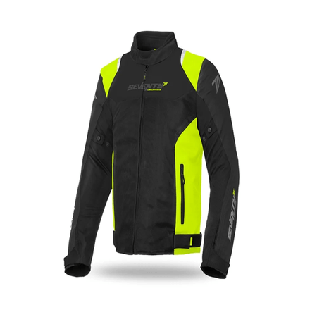 Chaqueta Seventy Sd-Jr48 Verano Racing Hombre Negro Amarillo L