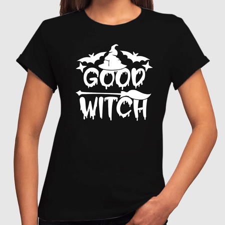 Polo Manga Corta Brilla Oscuridad Good Witch Negro Talla M
