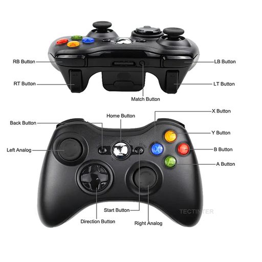 Mando para Xbox 360 Pc Computadora Negro