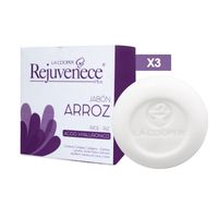 3 Jabón Rejuvenece Plus a base de Arroz & Acido Hialuronico