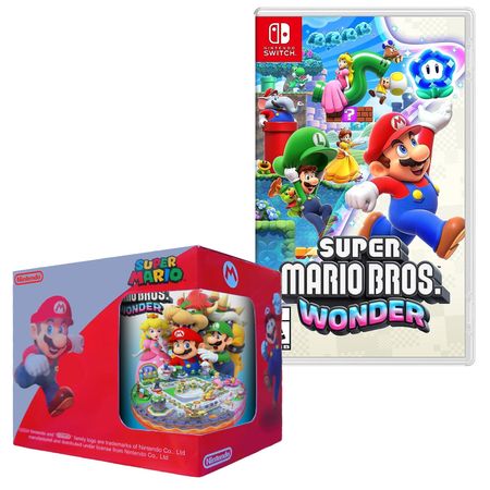 Super Mario Bros Wonder Nintendo Switch + Taza