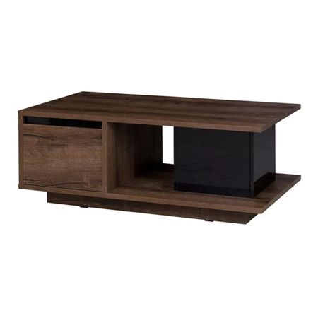 Mesa de Centro 2 puertas Teffi color Marrón/Negro TU MESITA