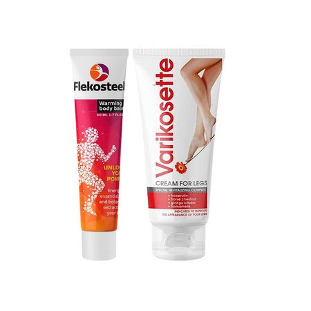 Crema Muscular Flekosteel + Crema para Varices Varikosette