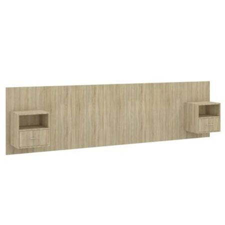 Cabecera de cama Flotante con veladores incluidos 1 cajon Venecia color Natural TU MESITA