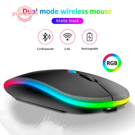 Mouse Inalambrico Rgb Led 3200 Dpi 2.4 Ghz Bluetooth Slim Mouse Inalambrico Rgb Led con Bluetooth