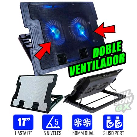 Cooler Laptop  Doble Ventilador Usb Reclinable