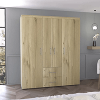 Armario moderno 4 puertas 2 cajones Goliat color Rovere TU MESITA