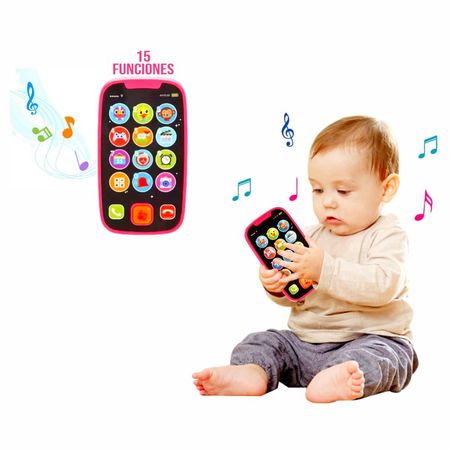 Mi Primer Smartphone para Bebés Rosado Toca y Aprende