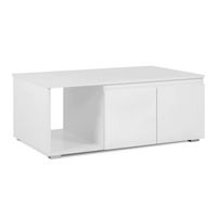 Mesa de Centro doble puerta Karina color Blanco TU MESITA