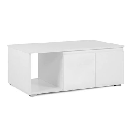 Mesa de Centro doble puerta Karina color Blanco TU MESITA