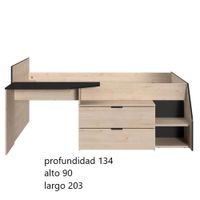 Cama juvenil 1 Plaza con escritorio 2 cajones Harris color Duna TU MESITA