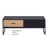 Mesa de centro industrial 2 cajones Austin color Negro/Duna TU MESITA
