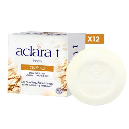 Jabón a base de Avena Aclara -T 80gr 12 Unidades