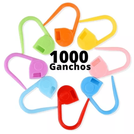 1000 Piezas Marcadores de Punto de Bloqueo Tejido Coloridos Clips de Ganchillo Alfileres
