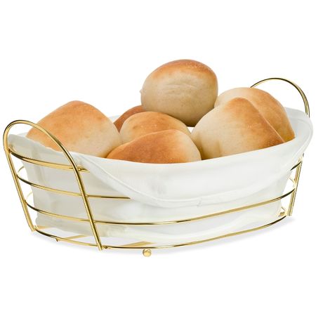 Panera Ovalada Dorada Canasta de Pan Elegante A65