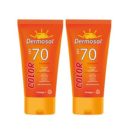 Protector Solar de Color Piel 70 SPF Dermosol 2 Unidades