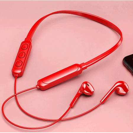 Auriculares Inalámbricos Bluetooth Para Colgar En El Cuello B7 Rojo