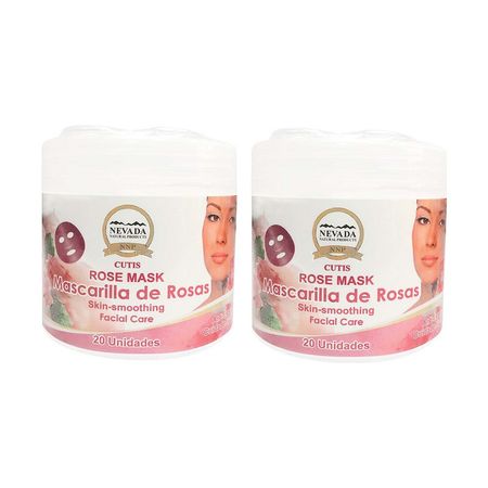 2 Mascarilla Rosas para Rostro Nevada Natural Products 20 Unidades