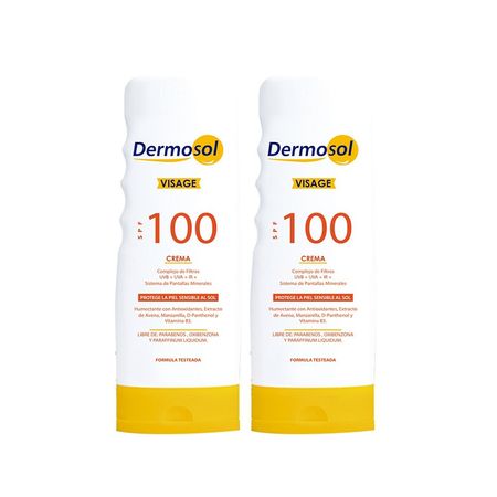 Crema fotoprotectora Visage 100 SPF Dermosol 2 Unidades