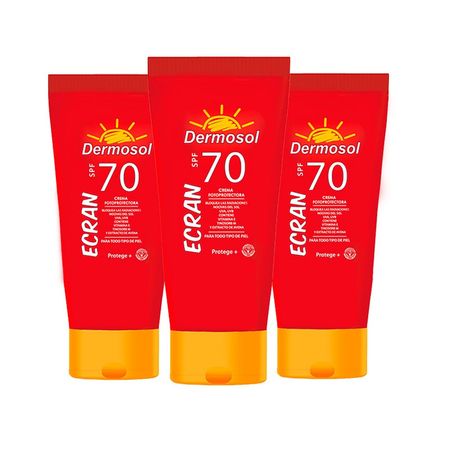 Crema Foto Protectora Ecran 70 SPF Dermosol 3 Unidades