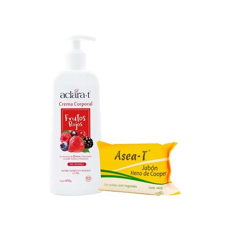 Crema Corporal Frutos Rojos Aclara-T 450g + Jabón Asea-T