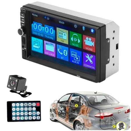 Autoradio MP5 Pantalla Táctil con Cámara de Retroceso Bluetooth Usb