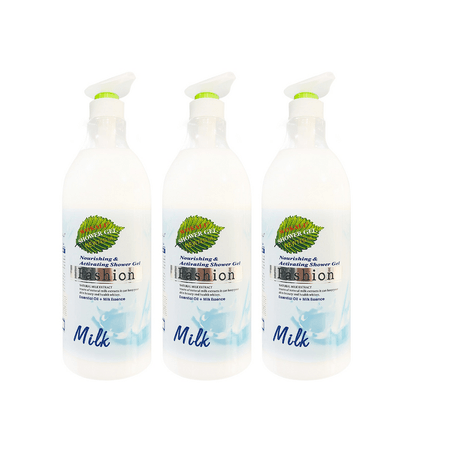 Gel de Ducha con Extracto de Leche Wokali 1300ml 3 Unidades