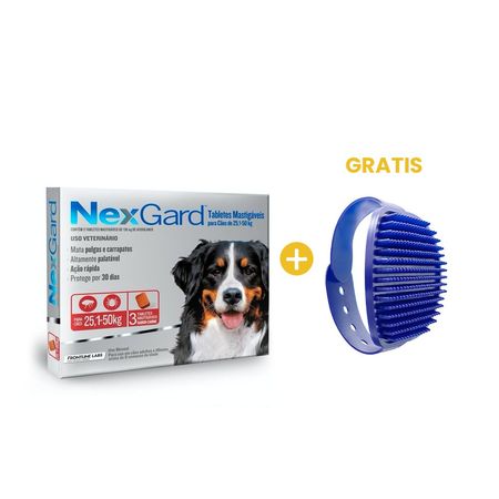 Antipulgas para Perros Nexgard 25.1 a 50 Kg x3 GRATIS Peine Para Mascotas