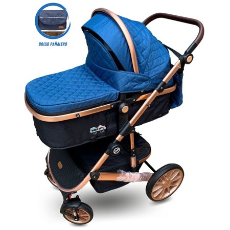 Coche Cuna Moisés de Lujo Baby King Marruecos Edición Limitada Azul