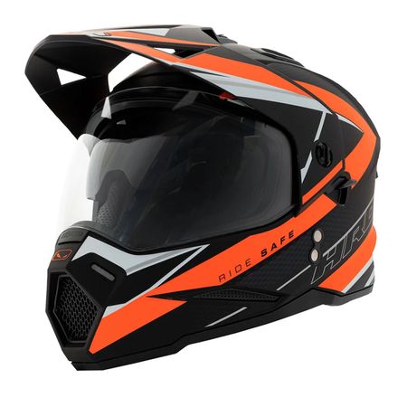 Casco Hro Hro-Mx330Dv Premiere Negro Naranja L