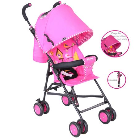 Coche Bastón Ebaby Fresh Style EB2011-1 Rosado