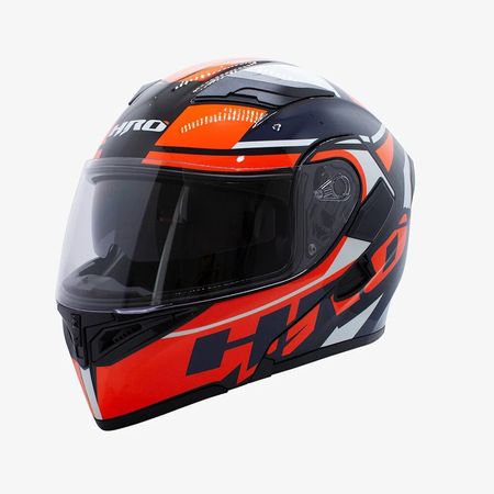 Casco Hro 3400 Dv Zilet Negro Naranja L