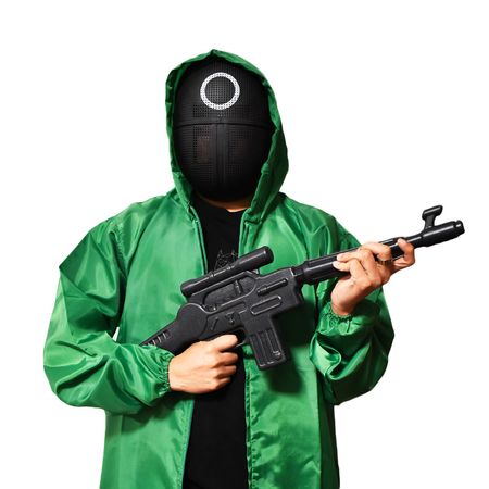 Disfraz Halloween Juego de calamar Circle Capa Verde Talla S