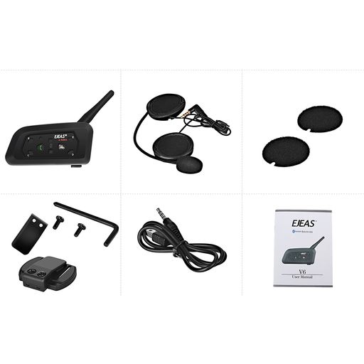  Auriculares para casco de motocicleta, casco de motocicleta,  intercomunicador Bluetooth, sistema de comunicación, auriculares Bluetooth  con micrófono, capacidad de batería de 450 mAh : Electrónica