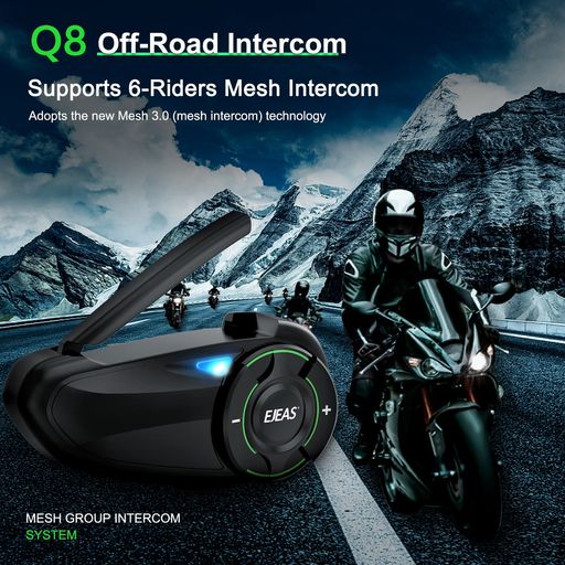Q7 - Casco de motocicleta con intercomunicador Bluetooth, auriculares  Bluetooth 5.1 para motocicleta con reducción de ruido CVC y función de  radio FM