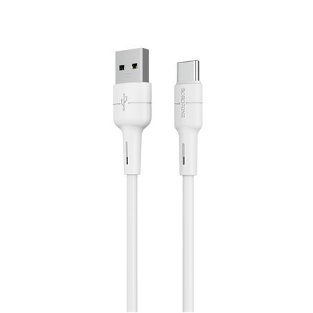 Cable De Datos Y Carga Rápida De Silicona Usb A Tipo C Bx30  Blanco