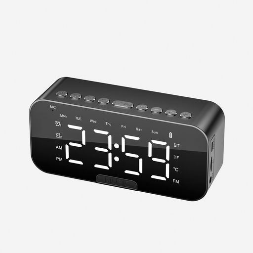 Altavoz Bluetooth P6 Reloj Alarma Audio Altavoz De Escritorio Rosa Versión  En Inglés