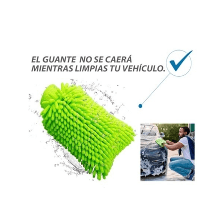 Guante Esponja De Lavado Microfibra Verde