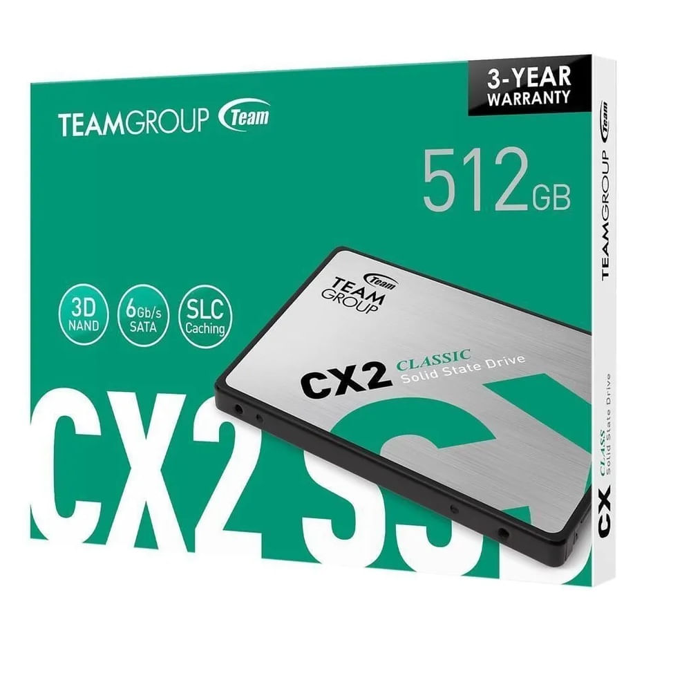 Disco Sólido SSD TeamGroup CX2 512GB SATA 2.5 T253X6512G0C101