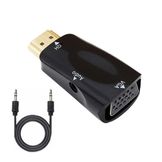 Adaptador Convertidor de Hdmi a Vga Audio Jack 3.5mm 1080P FULL HD plazaVea plazaVea