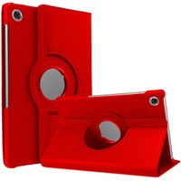 Funda Giratoria + Mica de Vidriopara Tablet Huawei Matepad SE 10.4"" AGS5-L09/W09 Rojo