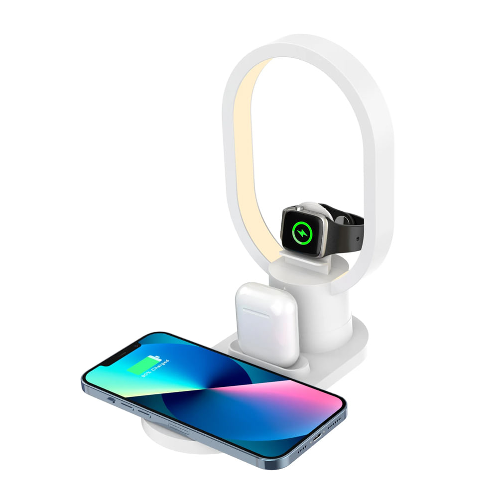 Cargador Inalámbrico 4 en 1 Carga Rápida Compatible con IOS y Android Estación de Carga