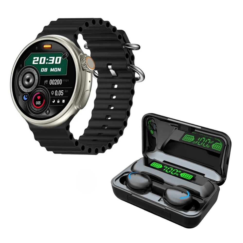 Pack Smartwatch Z78 Ultra Negro Amoled y Audífonos F9 5