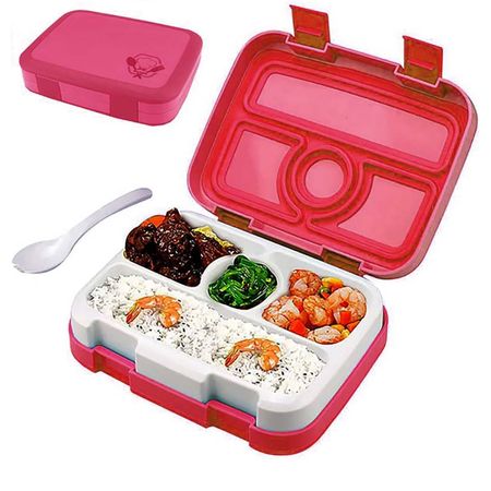 VERDE - Lonchera Taper alimentos de 4 divisiones, LunchBox o Bento Box  GENERICO