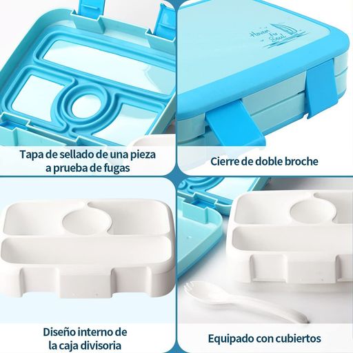 GENERICO Lonchera Microondas Portátil Amarilla 3 Divisiones Cubiertos