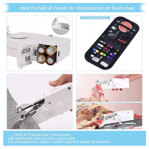 Máquina de coser de mano portátil Mini bolsillo portátil de tela de ropa