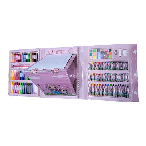 Set de Arte y Dibujo Infantil de 208 Piezas Rosado - Promart