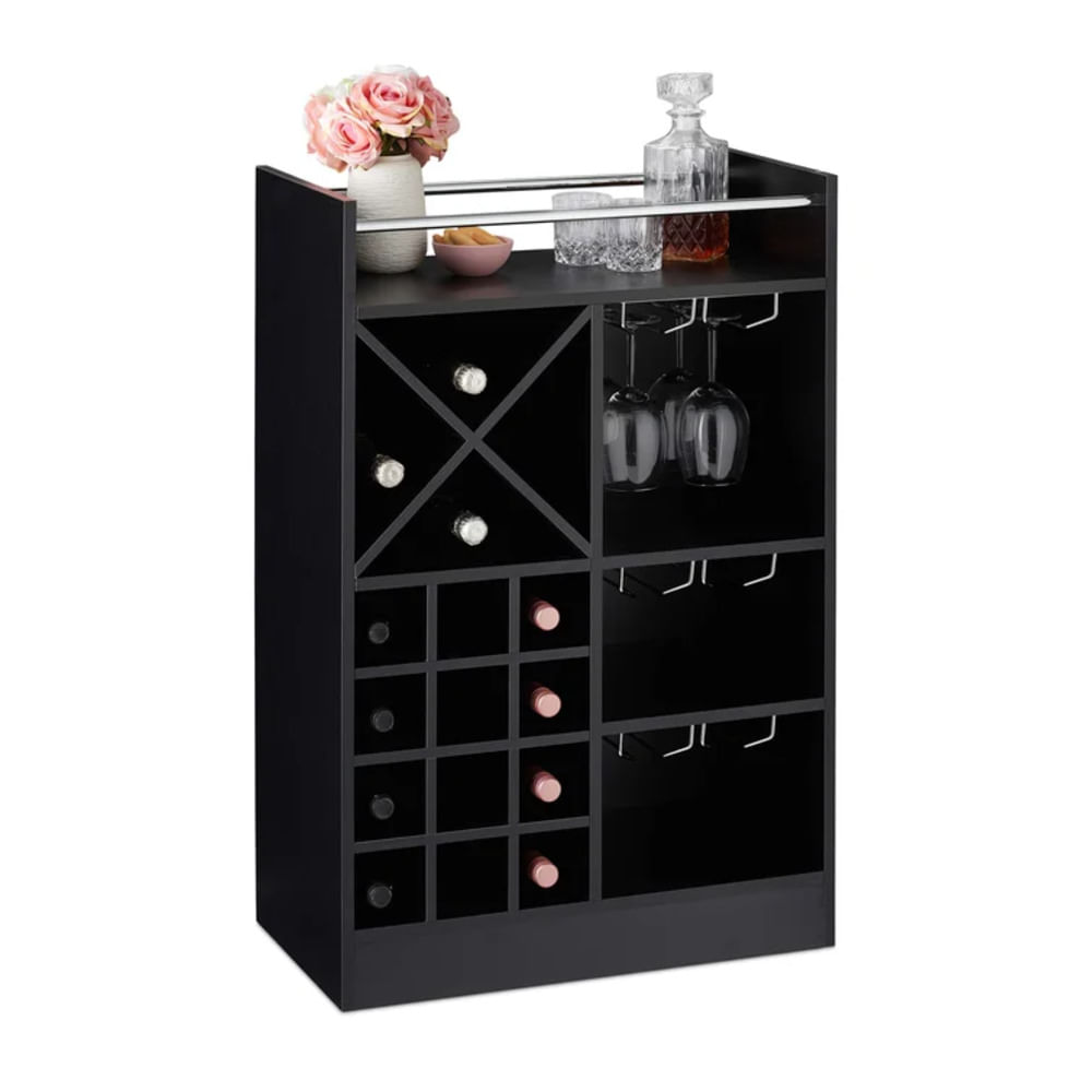 Mini Bar Moderno Meia Negro R&R MUEBLES