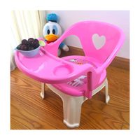 Silla Para Cena Bebe De Plástico Con Comedor 3 en 1 Rosado