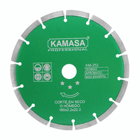 Disco Diamantado Segmentado 7"" Húmedo Seco Verde Kamasa